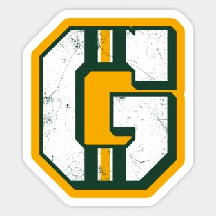 Green Bay G, vintage - yellow Sticker